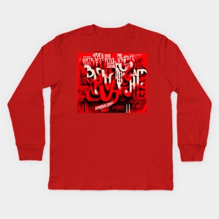 Red Art Typefaces: Enhancing Readability and Communication through Creative Typography Kids Long Sleeve T-Shirt